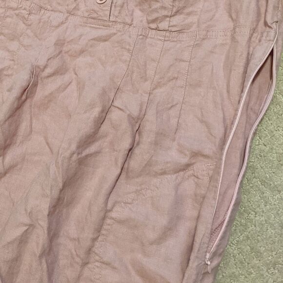 Chic Pa Midi Dress 100% Linen V-Neck Short Sleeve Lagenlook Pockets - Picture 8 of 13
